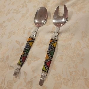 Beautiful beaded salad tongs
